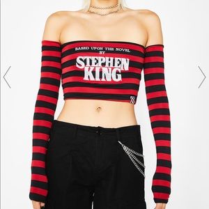 Rare omighty Stephen king off the shoulder croptop